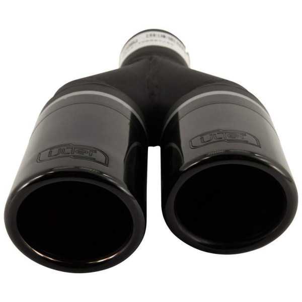 Embout déchappement Ulter Sport droit  Double Rond Ø70mm  Longueur 200180mm  Fixation 50mm  Inox Noir