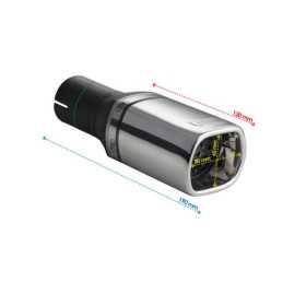 Embout déchappement Ulter Sport Rectangle 80x65mm Longueur 120mm Fi...