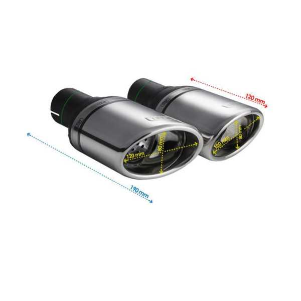 Embout déchappement Ulter Sport droit Ovale 120x80mm Longueur 120mm...