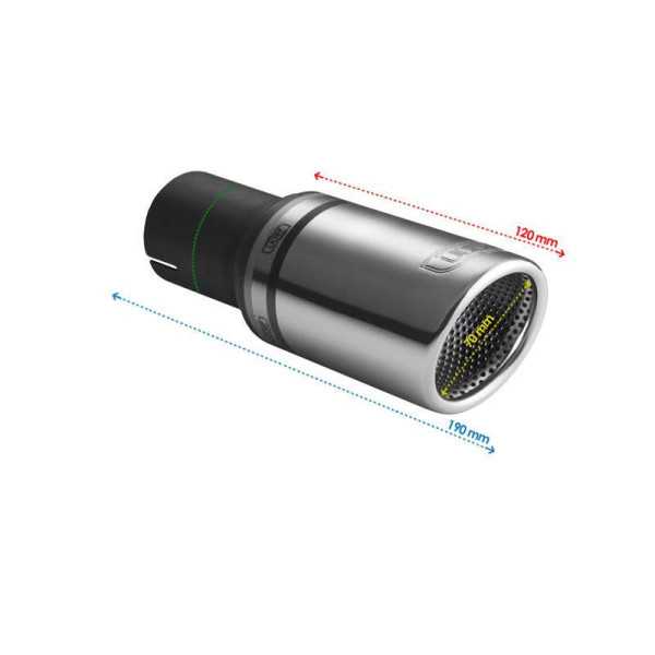 Embout déchappement Ulter Sport Rond Ø70mm Coudé RS Longueur 120mm ...