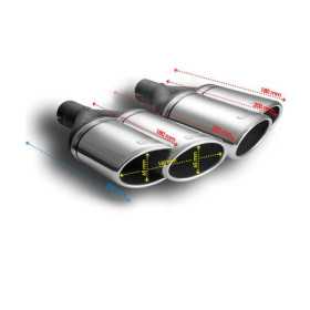 Embout déchappement Ulter Sport droit Double ovale 160x65mm Longueu...