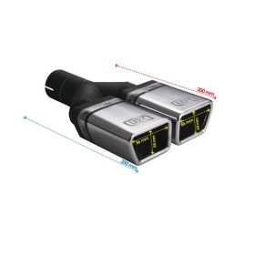 Embout déchappement Ulter Sport Double Rectangle 86x54mm Longueur 2...