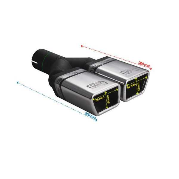 Embout déchappement Ulter Sport Double Rectangle 86x54mm Longueur 2...