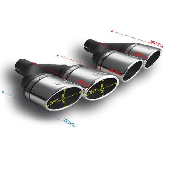 Embout déchappement Ulter Sport Double Ovale 95x65mm Coudé Type II ...