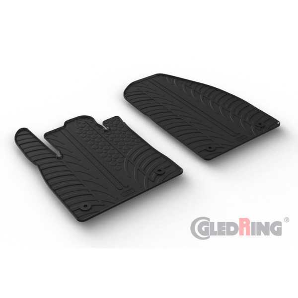 Set tapis de caoutchouc sur mesure pour Ford Transit Courier Cargo 2023 T profil 2pièces + clips de montage