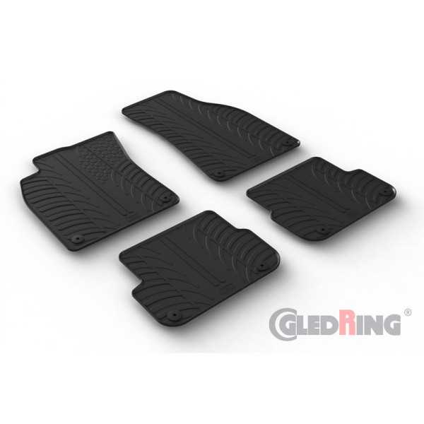 Set tapis de caoutchouc sur mesure pour Audi A6 4F Avant 20052011 T profil 4pièces + clips de montage