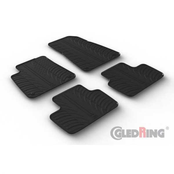 Set tapis de caoutchouc sur mesure pour Polestar 2 2019 T profil 4pièces + clips de montage