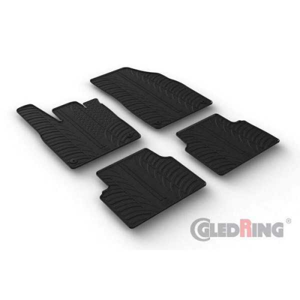 Tapis en caoutchouc pour Volkswagen ID.3 2020 profil en T 4 pièces  clips de fixation
