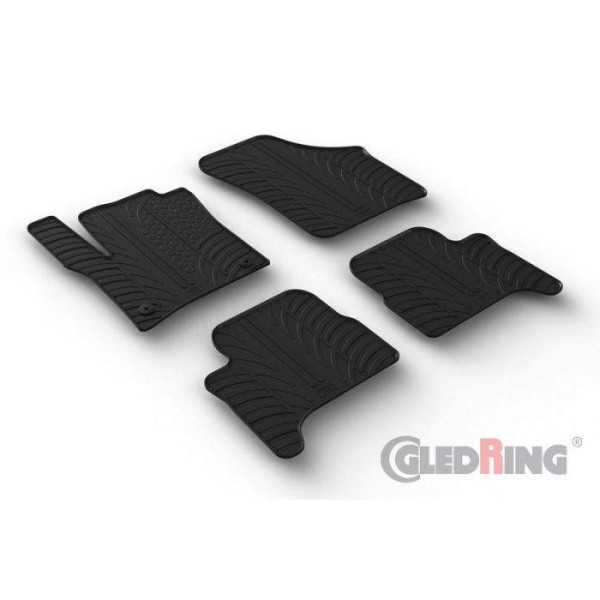 Tapis en caoutchouc adaptés pour Volkswagen eUp  Skoda eCitigo  Seat eMii 2019 profil en T 4 pièces  clips de fixation