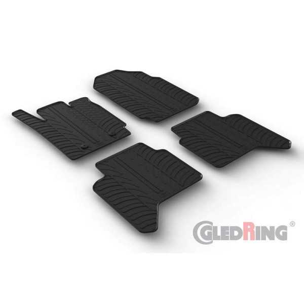 Tapis en caoutchouc pour Ford Ranger Double Cab 52013 automatique profil en T 4 pièces  clips de montage