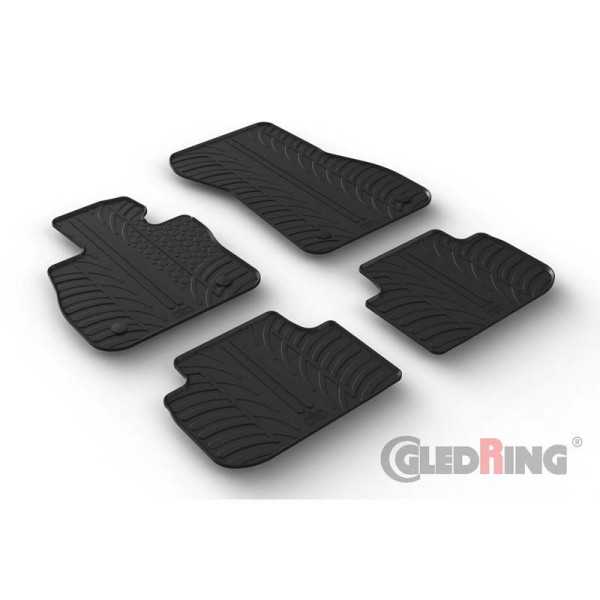 Tapis en caoutchouc pour BMW Série 2 F44 Gran Coupé 2020 profil en T 4 pièces  clips de fixation