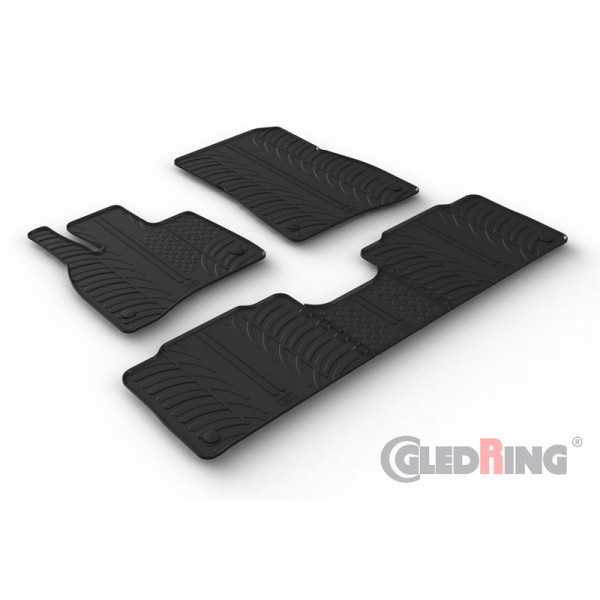Set tapis de caoutchouc sur mesure pour Mercedes EQS V297 Sedan 2021 T profil 5pièces + clips de montage