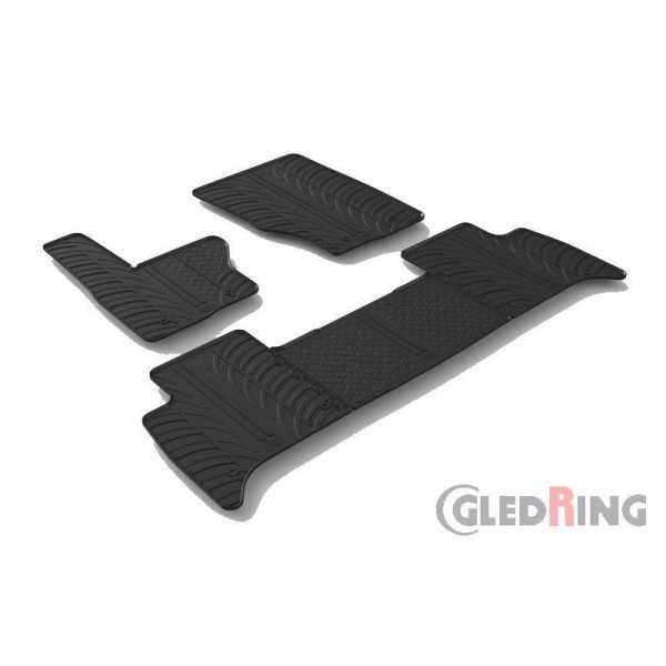 Tapis en caoutchouc pour Landrover Discovery 5 2017 profil en T 5 pièces  clips de montage