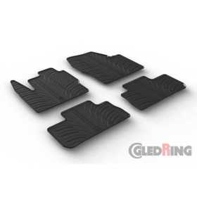 Tapis en caoutchouc pour Landrover Freelander II 2007 profil en T 4 pièces  clips de montage