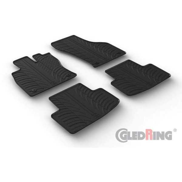 Tapis en caoutchouc pour Skoda Octavia IV SedanKombi 2020 profil en T 4 pièces  clips de montage