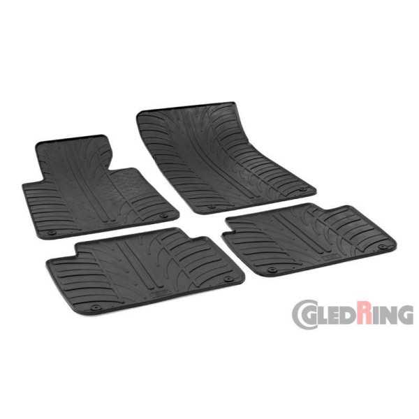 Tapis en caoutchouc pour BMW Série 3 E46 19982005 profil en T 4 pièces  clips de fixation