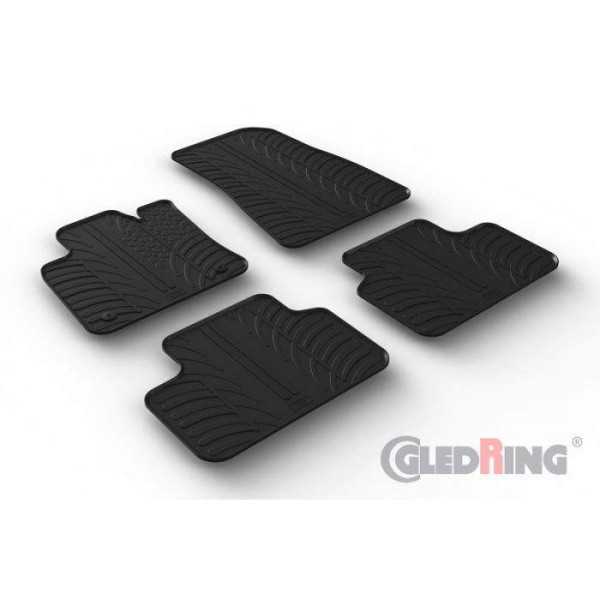 Set tapis de caoutchouc sur mesure pour Volvo C40 Recharge 2021 T profil 4pièces + clips de montage