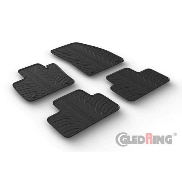 Tapis en caoutchouc pour Volvo XC40 2018 profil en T 4 pièces  clips de montage