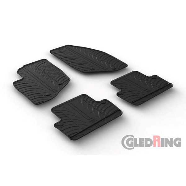 Tapis en caoutchouc pour Volvo V70XC70 20002007  S60 20002009 profil en T 4 pièces  clips de montage