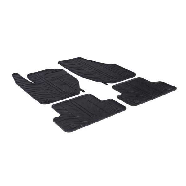 Tapis en caoutchouc pour Volvo V40 2012 profil en T 4 pièces  clips de montage