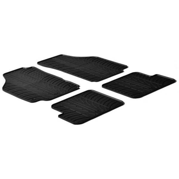 Tapis en caoutchouc pour Lancia Ypsilon 20032011 profil en T 4 pièces  clips de fixation