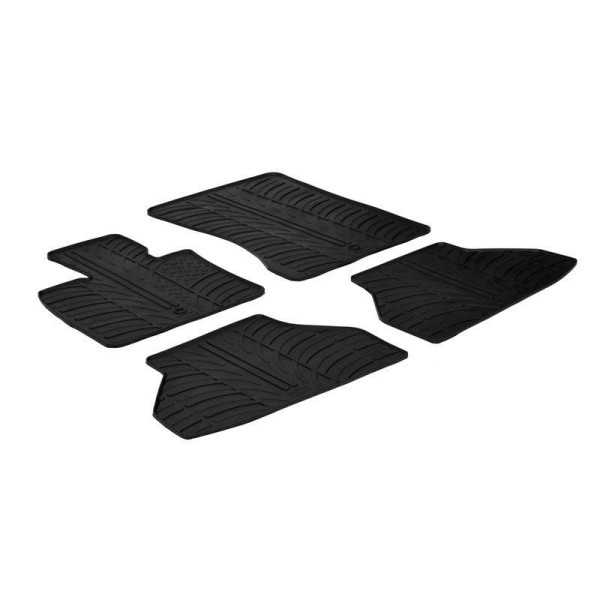 Tapis en caoutchouc pour BMW X6 20082014 profil en T 4 pièces  clips de fixation