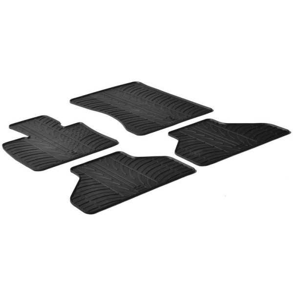 Tapis en caoutchouc pour BMW X5 20062012 profil en T 4 pièces  clips de fixation