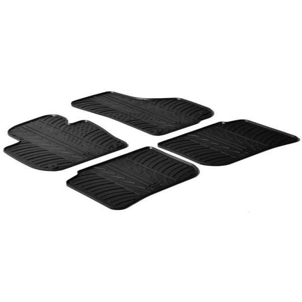 Tapis en caoutchouc pour Skoda SuperB 20082015 profil en T 4 pièces  clips de montage