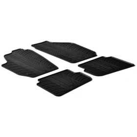Tapis en caoutchouc pour Skoda Fabia II 20072014 profil en T 4 pièces  clips de fixation
