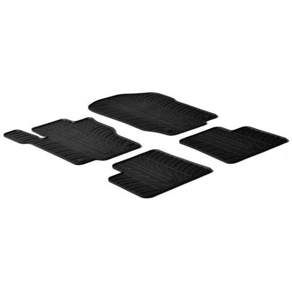 Tapis en caoutchouc pour Mercedes Classe M W164 2005 profil T 4 pièces  clips de fixation