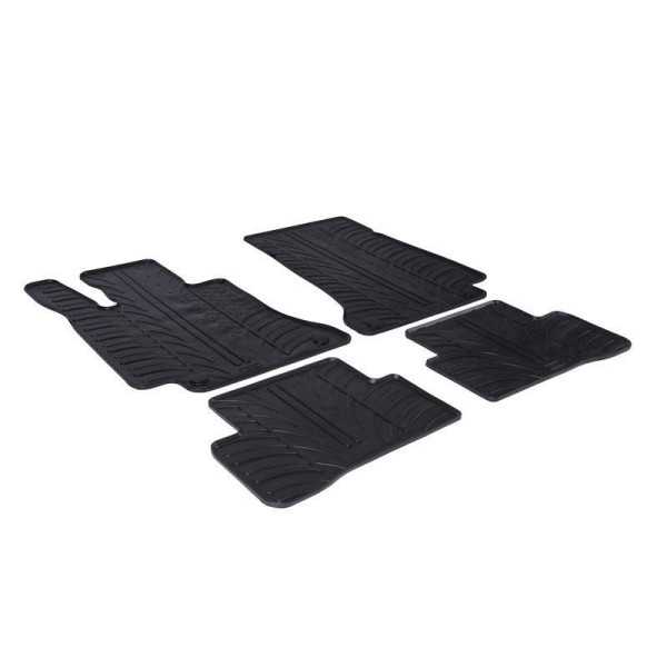 Tapis en caoutchouc pour Mercedes Classe C W205 2014 profil T 4 pièces  clips de fixation