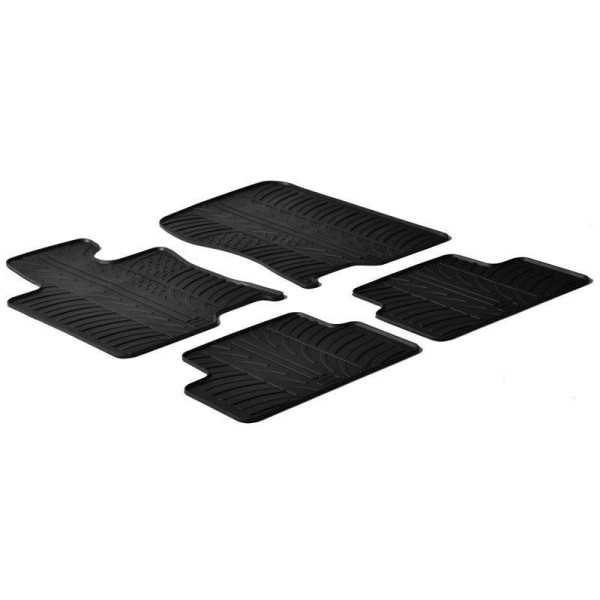 Tapis en caoutchouc pour Honda Accord 2008 profil en T 4 pièces  clips de fixation