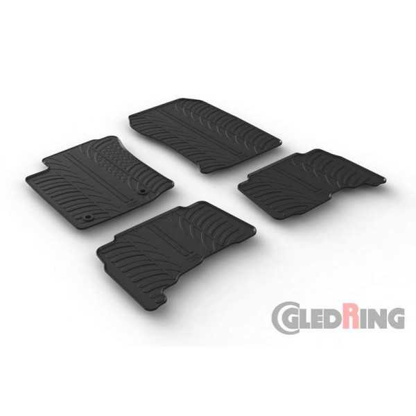 Tapis en caoutchouc pour Toyota Landcruiser Automatic 2013 profil en T 4 pièces  clips de montage