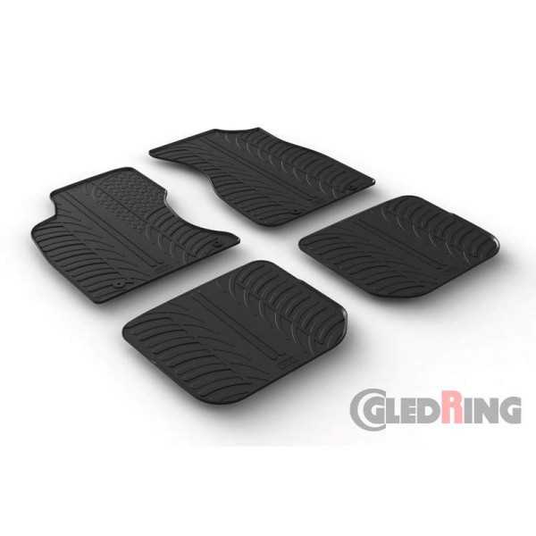 Tapis en caoutchouc adaptés pour Audi A4 19962000 profil en T 4 pièces  clips de fixation