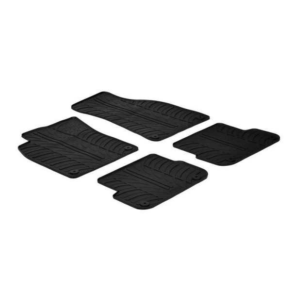 Tapis en caoutchouc adaptables pour Audi A6 4F 20052011 profil T 4 pièces  clips de fixation