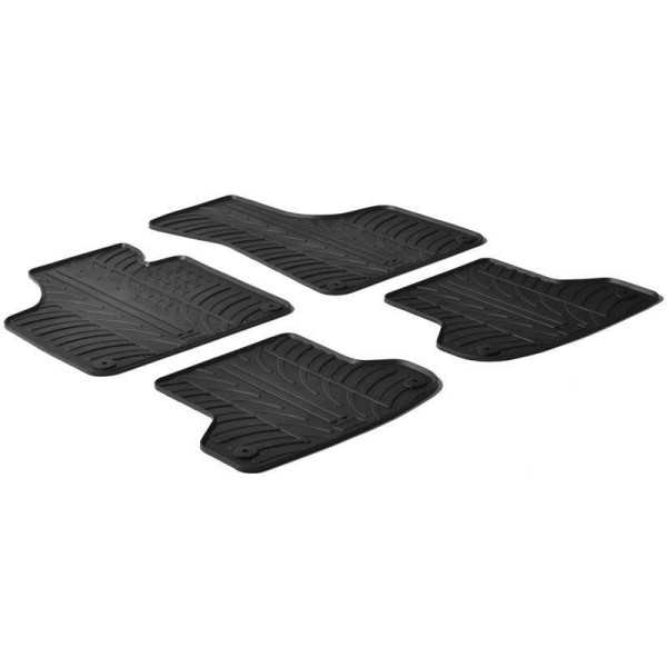 Tapis en caoutchouc adaptables pour Audi A3 20032012 profil en T 4 pièces  clips de fixation