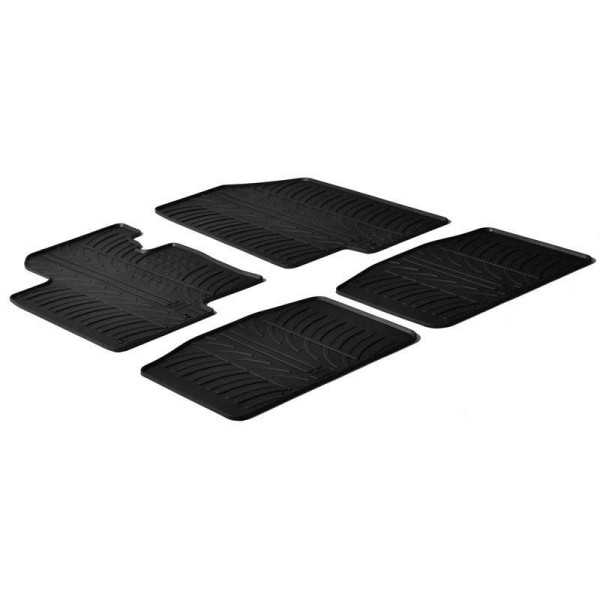 Tapis en caoutchouc adaptés pour Kia Optima 20122017 profil en T 4 pièces  clips de fixation