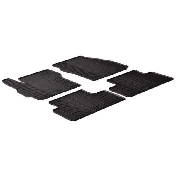 Tapis en caoutchouc pour Mazda 5 2010 profil en T 4 pièces  clips de montage