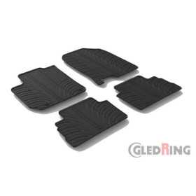 Tapis en caoutchouc pour Hyundai Kona 72017 hors HybridEV profil en T 4 pièces  clips de montage