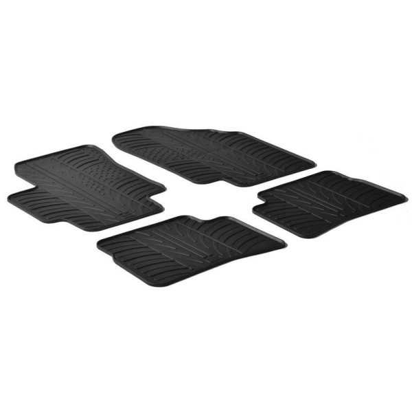 Tapis en caoutchouc pour Hyundai Accent  Kia Rio 2005 profil en T 4 pièces