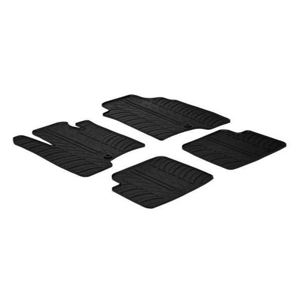 Tapis en caoutchouc pour Fiat Panda 20122014 profil en T 4 pièces  clips de fixation