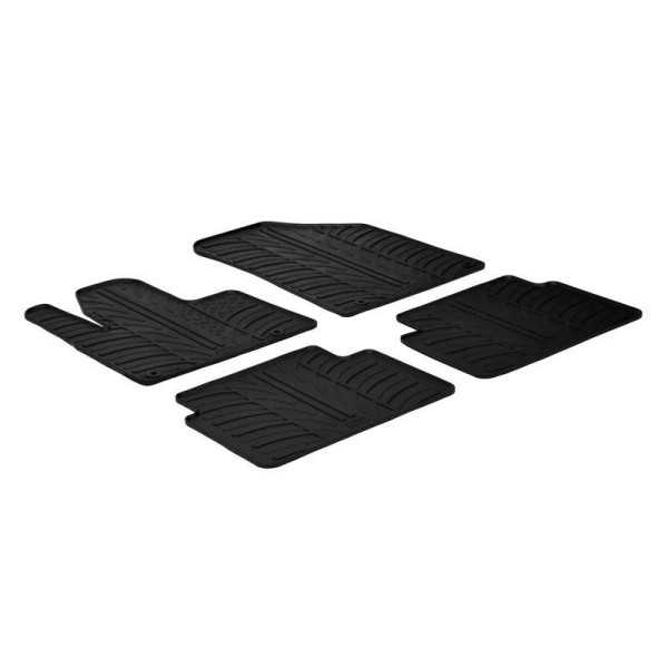 Tapis en caoutchouc pour Citroen C5 2008 profil en T 4 pièces  clips de fixation