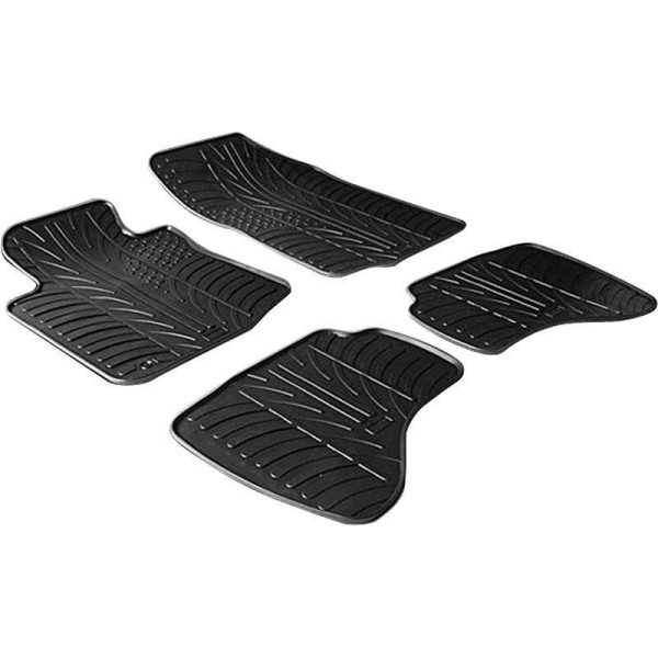 Tapis en caoutchouc adaptables pour Citroen C1  Peugeot 107  Toyota Aygo 20052009 profil en T 4 pièces  clips de fixation