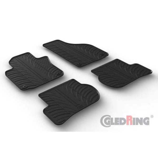 Tapis en caoutchouc pour Volkswagen Golf V 20032008  Jetta 20052011  Golf VI 20082013  Scirocco 2008 profil en T 4 pièces