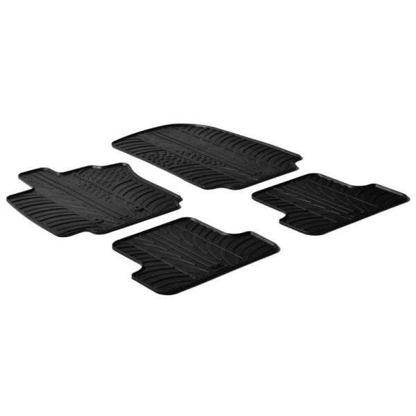 Tapis en caoutchouc pour Renault Clio III 2005 profil en T 4 pièces
