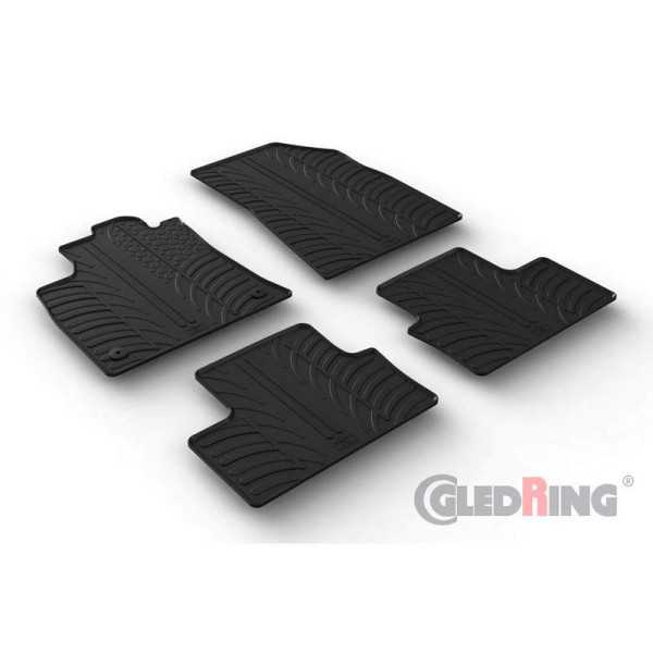 Tapis caoutchouc adaptable à Renault Clio V HB 92019 profil T 4 pièces  clips de fixation