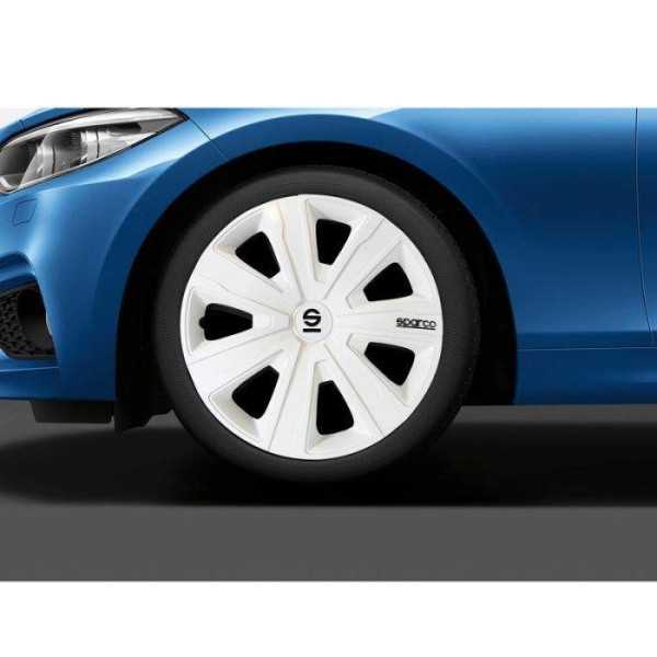 Jeu d'enjoliveurs Sparco Palermo 15 pouces blanc | Sparco | Enjoliv...