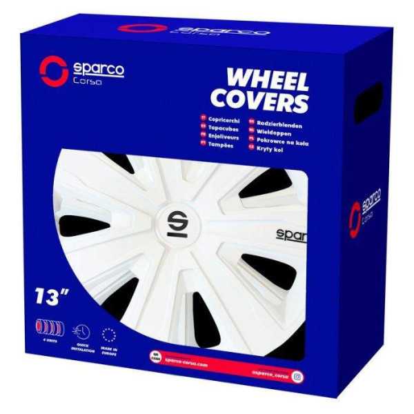 Jeu d'enjoliveurs Sparco Palermo 15 pouces blanc | Sparco | Enjoliv...
