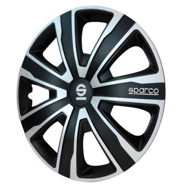 Jeu d'enjoliveurs Sparco Palermo 15 Pouces argentnoir | Sparco | En...