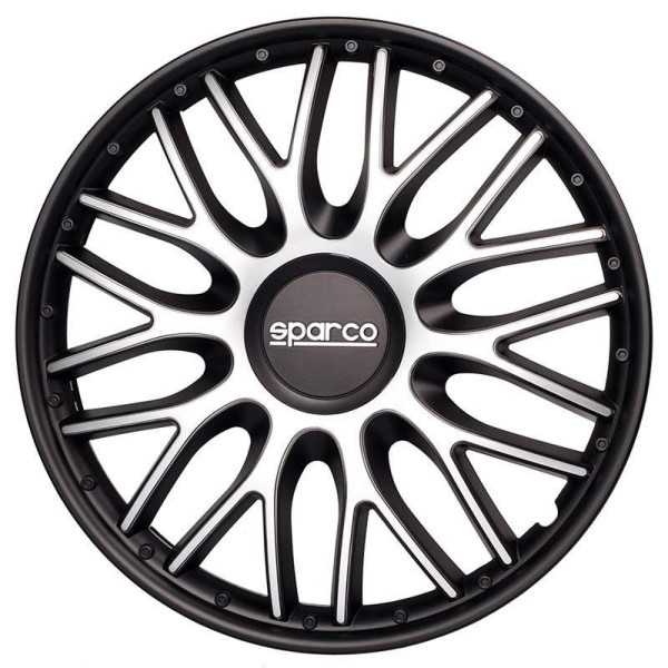 Jeu denjoliveurs Sparco 4 pièces Roma 15 pouces argentnoir